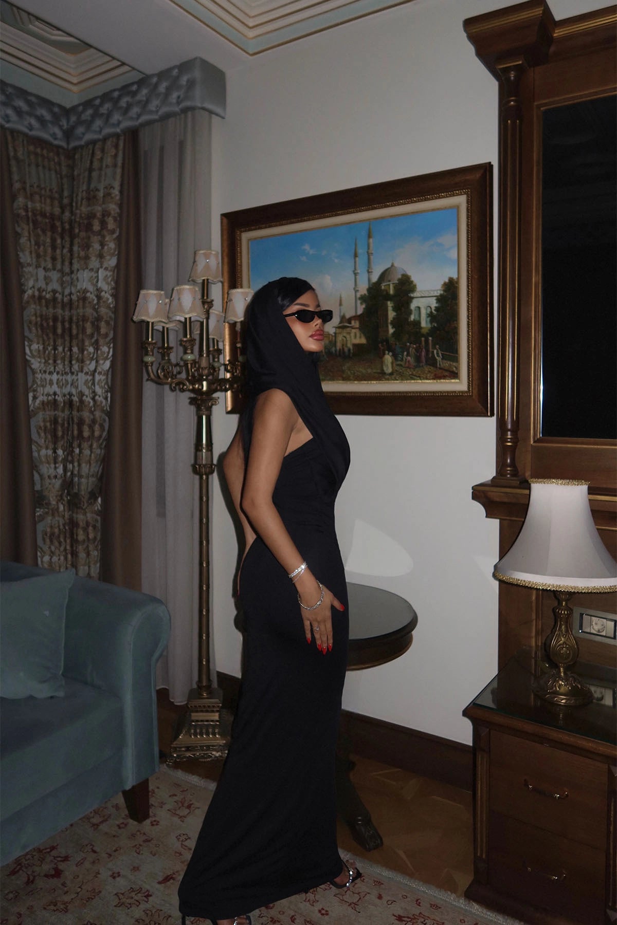 Black Coralie Long Dress ATE-2314