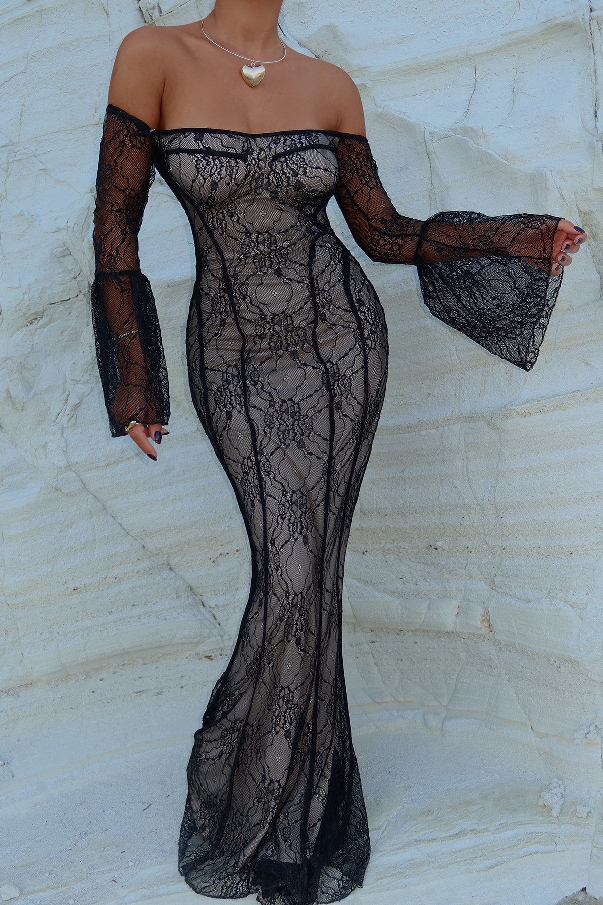 Marianna Lace Long Dress ATE-1473