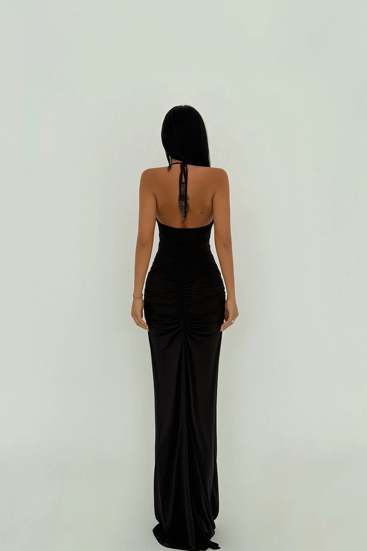 Black Kalika Rose Detail Dress ATE-1517