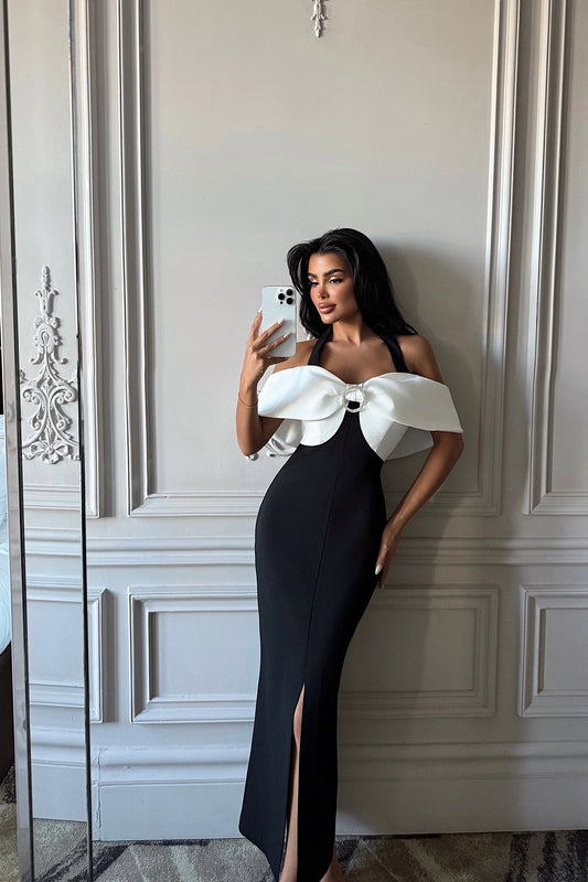 Black Soleil Long Evening Dress ATE-3301