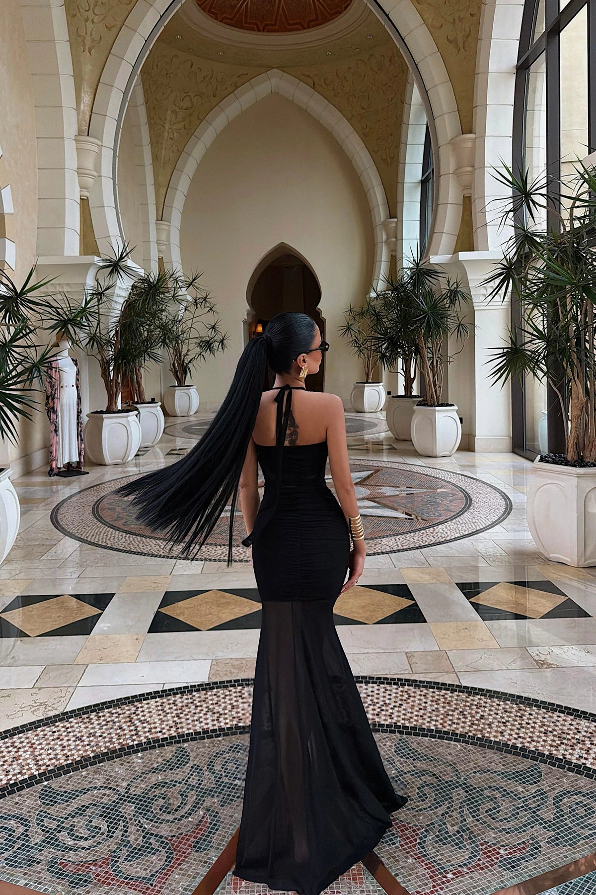 Black Farley Tulle Long Dress ATE-4703
