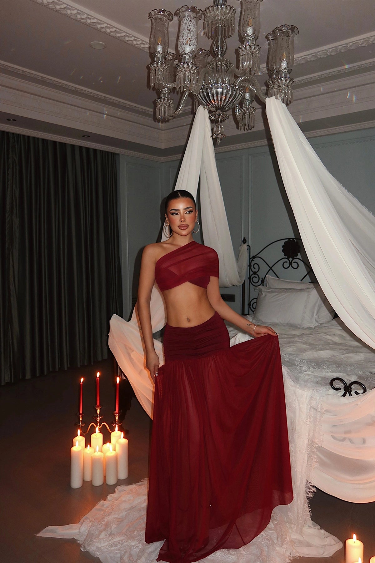 Cherry Red Qisi Set ATE-5185